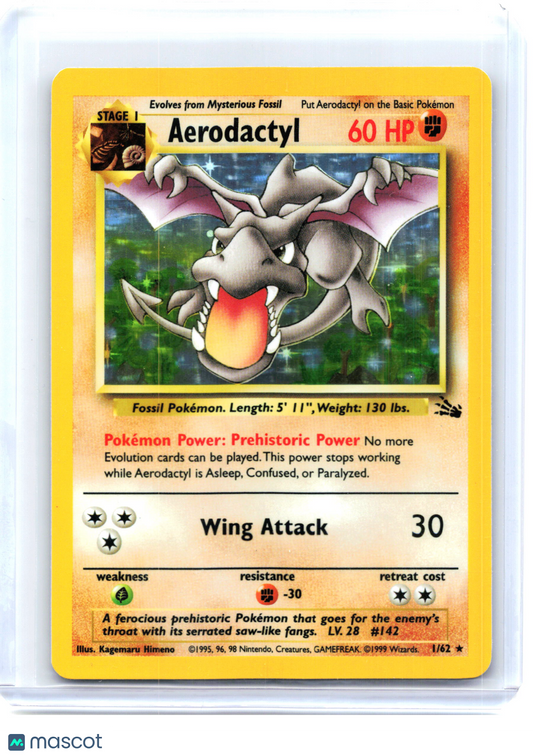 1999 Pokemon—Aerodactyl #1 Fossil—Holo Rare Holo [Moderately Played]