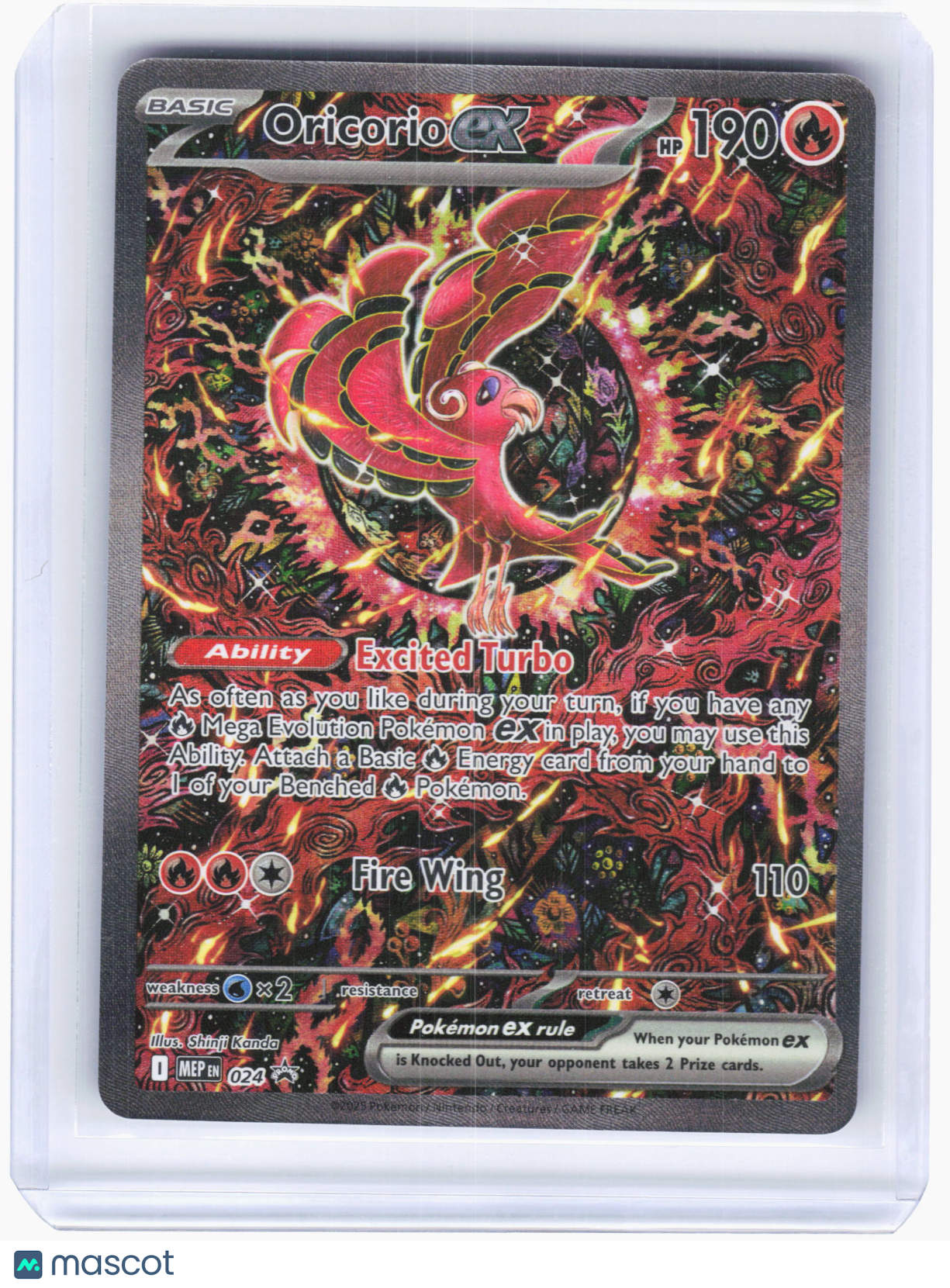 2025 Pokemon—Oricorio ex #024 Mega Evolution Promo—Black Star Promo Holo