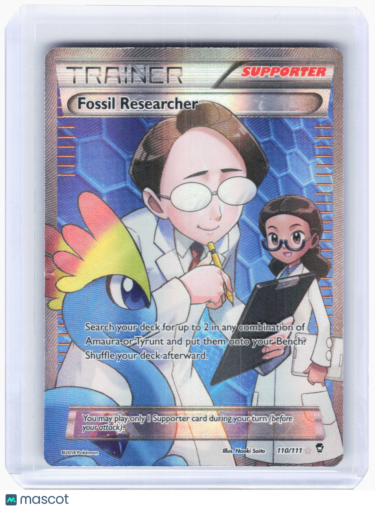 2014 Pokemon—Fossil Researcher #110/111 Furious Fists—Ultra Rare Holo [Damaged]