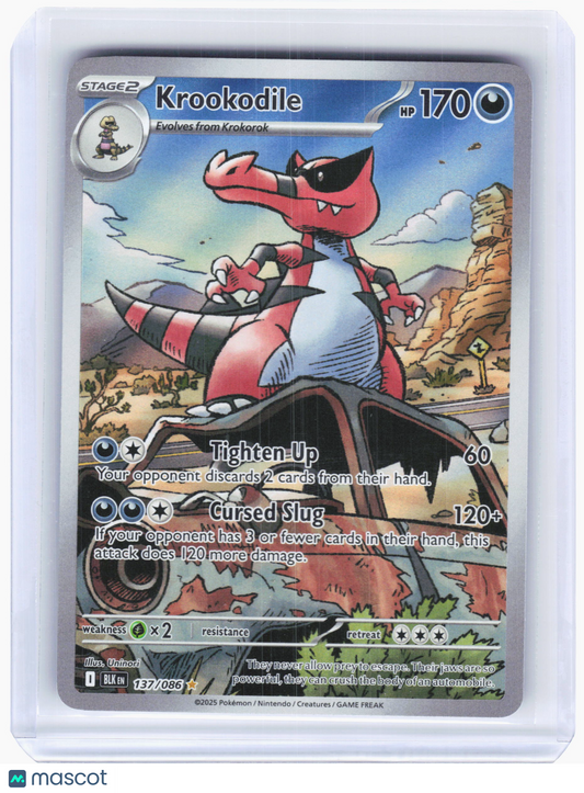 2025 Pokemon—Krookodile 137/86 Black Bolt—Illustration Rare Holo[Lightly Played]