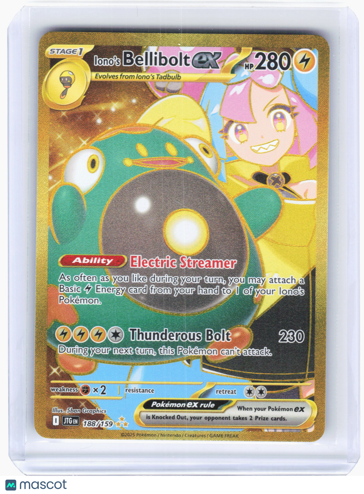 2025 Iono's Bellibolt ex #188/159 Journey Together—Hyper Rare [Lightly Played]