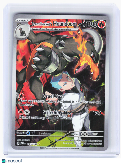 2025 Pokemon—Team Rocket's Houndoom #191/182 Destined Rivals—Illustration Rare