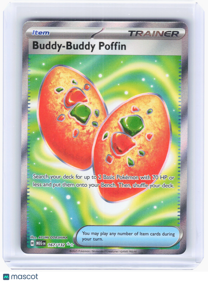 2025 Pokemon—Buddy-Buddy Poffin #167/132 Mega Evolution—Ultra Rare Holo