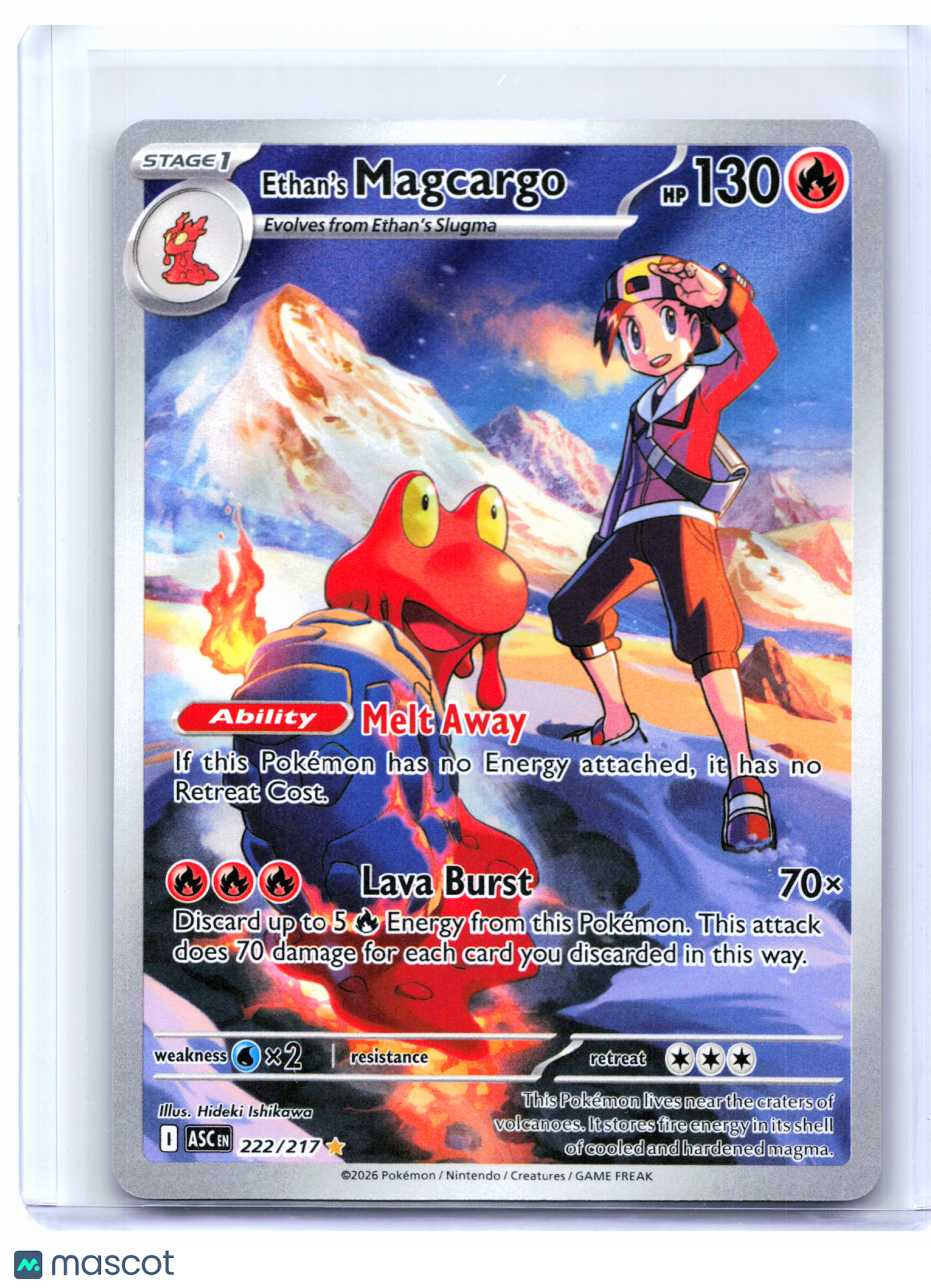 2026 Pokemon—Ethan's Magcargo #222/217 Ascended Heroes—Illustration Rare Holo