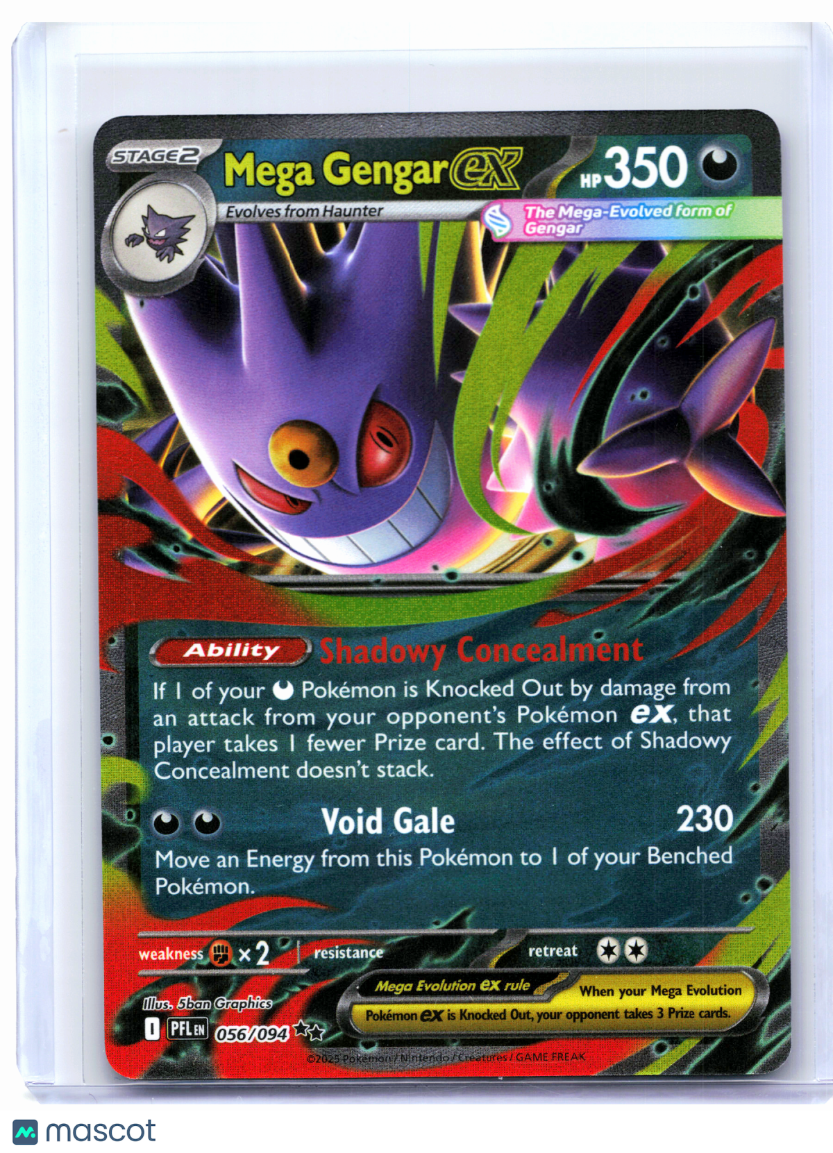 2025 Pokemon—Mega Gengar ex #056/094 Phantasmal Flames—Double Rare Holo