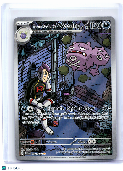 2025 Pokemon—Team Rocket's Weezing #199/182 Destined Rivals—Illustration Rare
