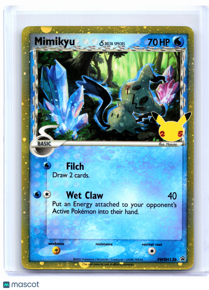 2021 Pokemon—Mimikyu (Delta Species) #SWSH136 Celebrations—Promo Holo [LP]
