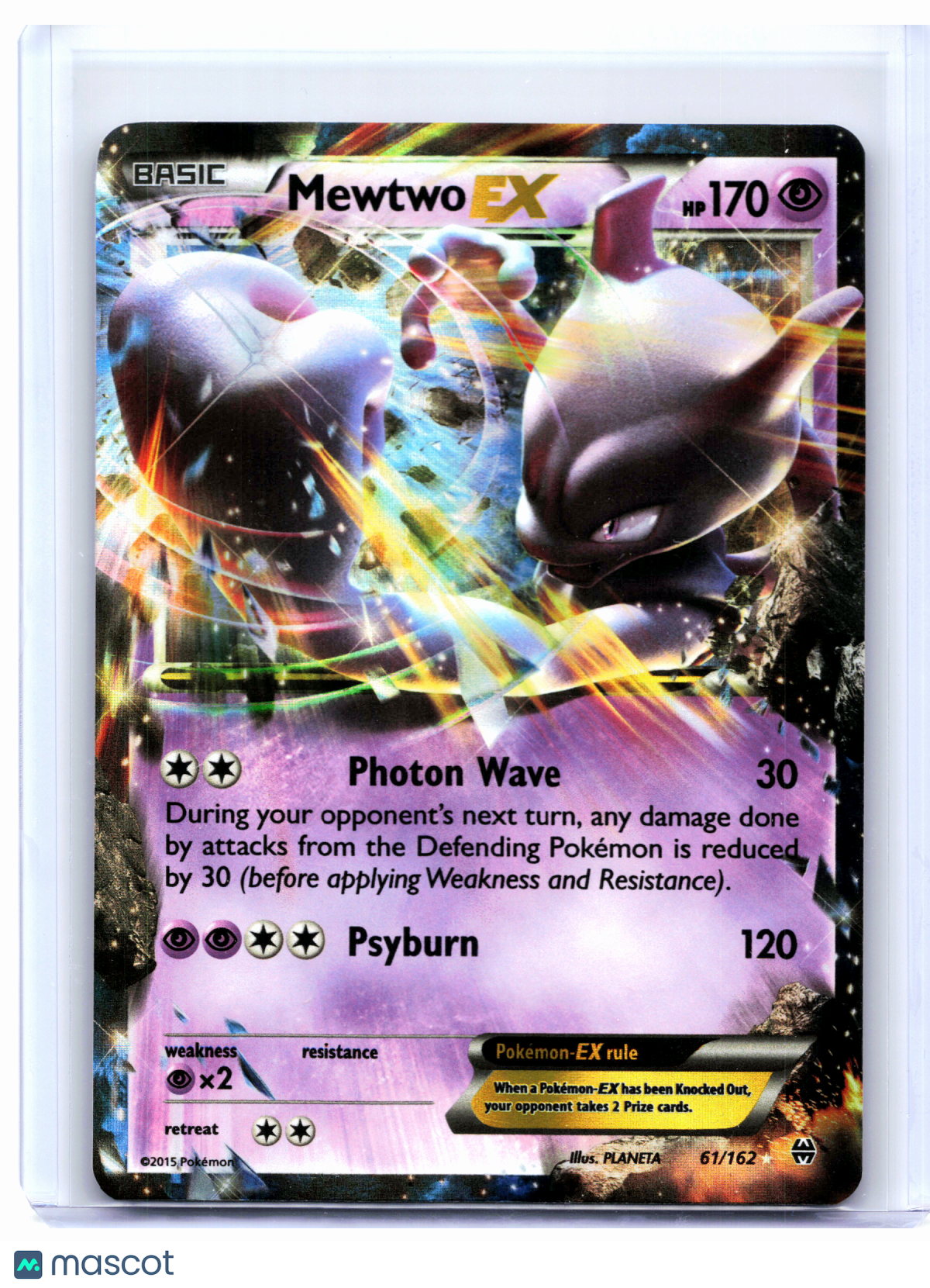 2015 Pokemon—Mewtwo EX #61/162 BREAKthrough—Ultra Rare Holo [Moderately Played]