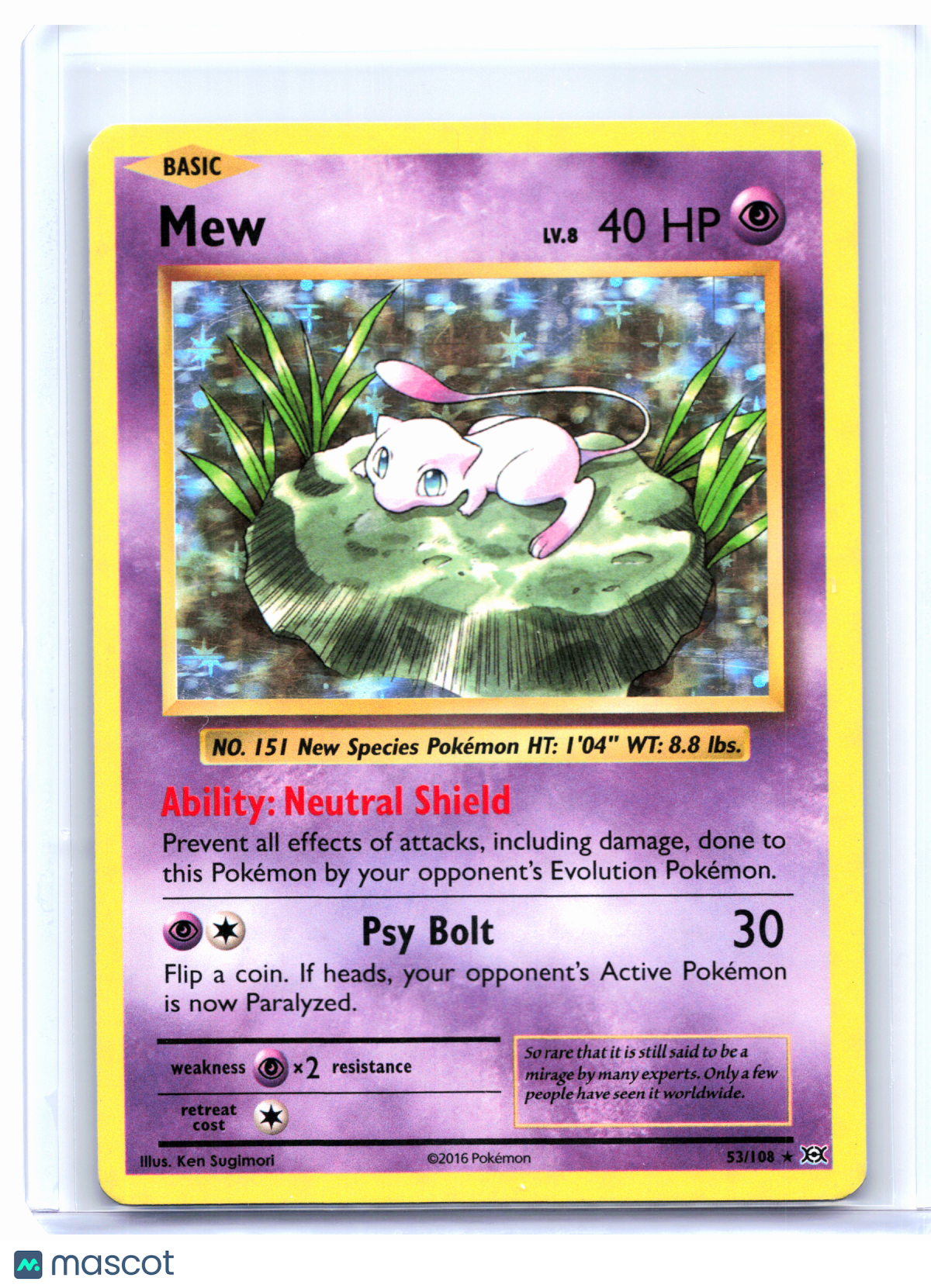 2016 Pokemon—Mew #53/108 Evolutions—Holo Rare [Heavily Played]