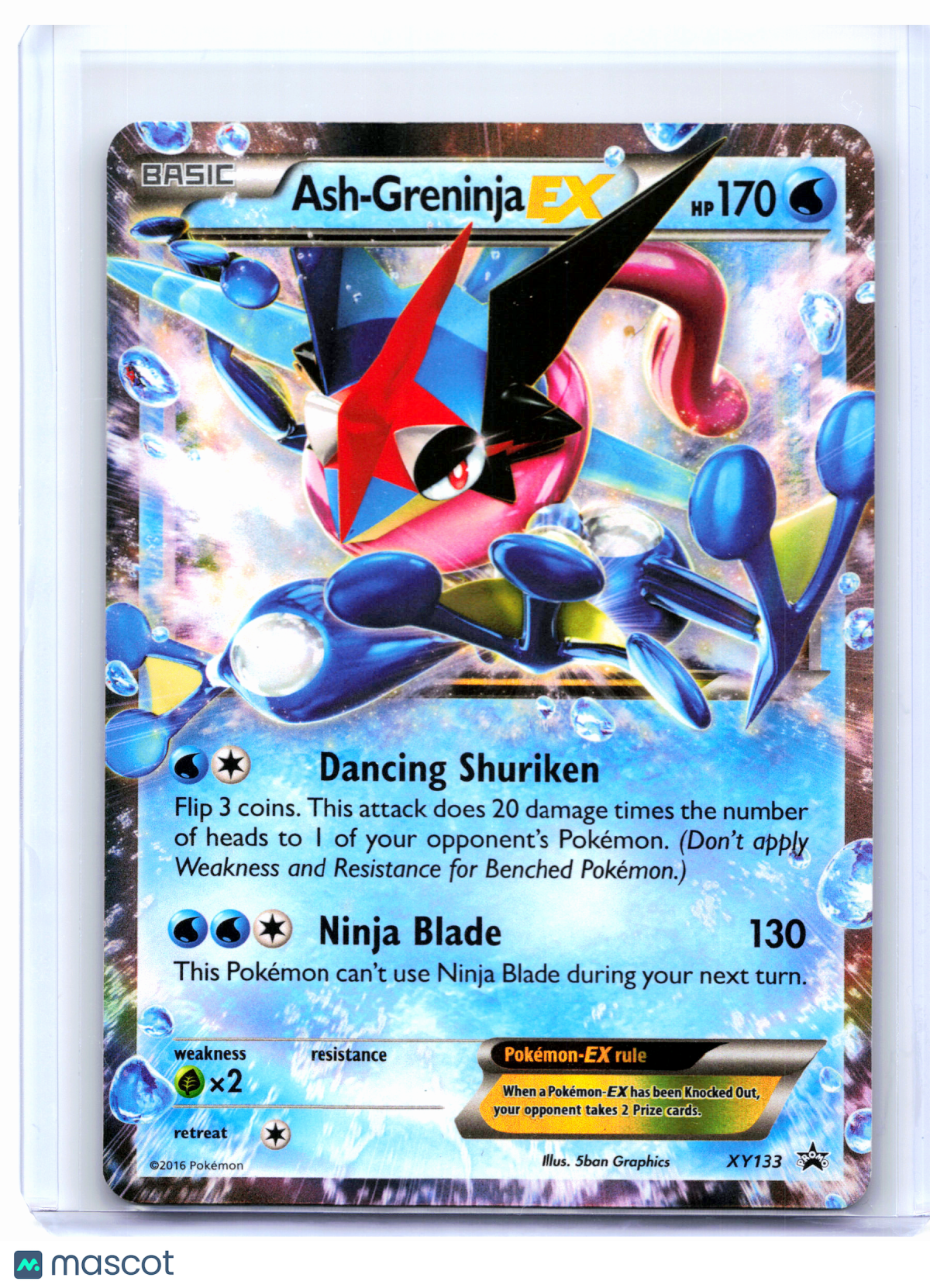 2016 Pokemon—Ash-Greninja EX #XY133 XY Promos—Black Star Promo [Heavily Played]