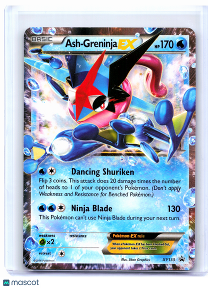 2016 Pokemon—Ash-Greninja EX #XY133 XY Promos—Black Star Promo [Heavily Played]