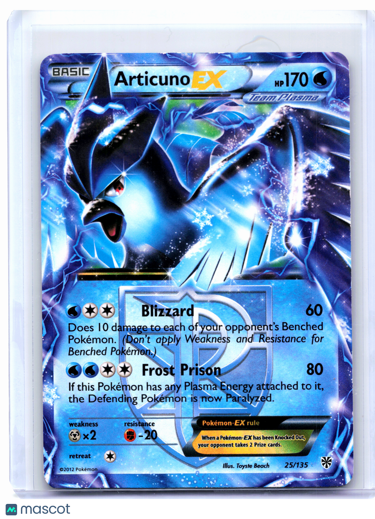 2013 Pokemon—Articuno EX #25/135 Plasma Storm—Ultra Rare Holo [Damaged]