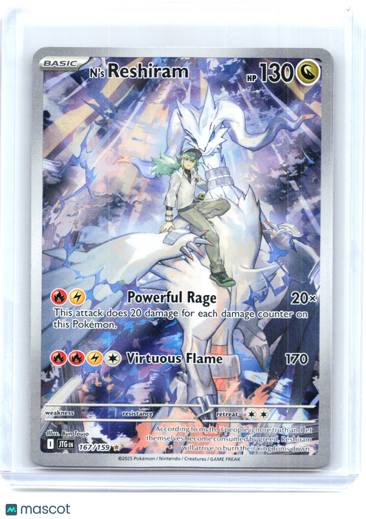 2025 Pokemon—N'S Reshiram #167 Journey Together—Illustration Rare Holo