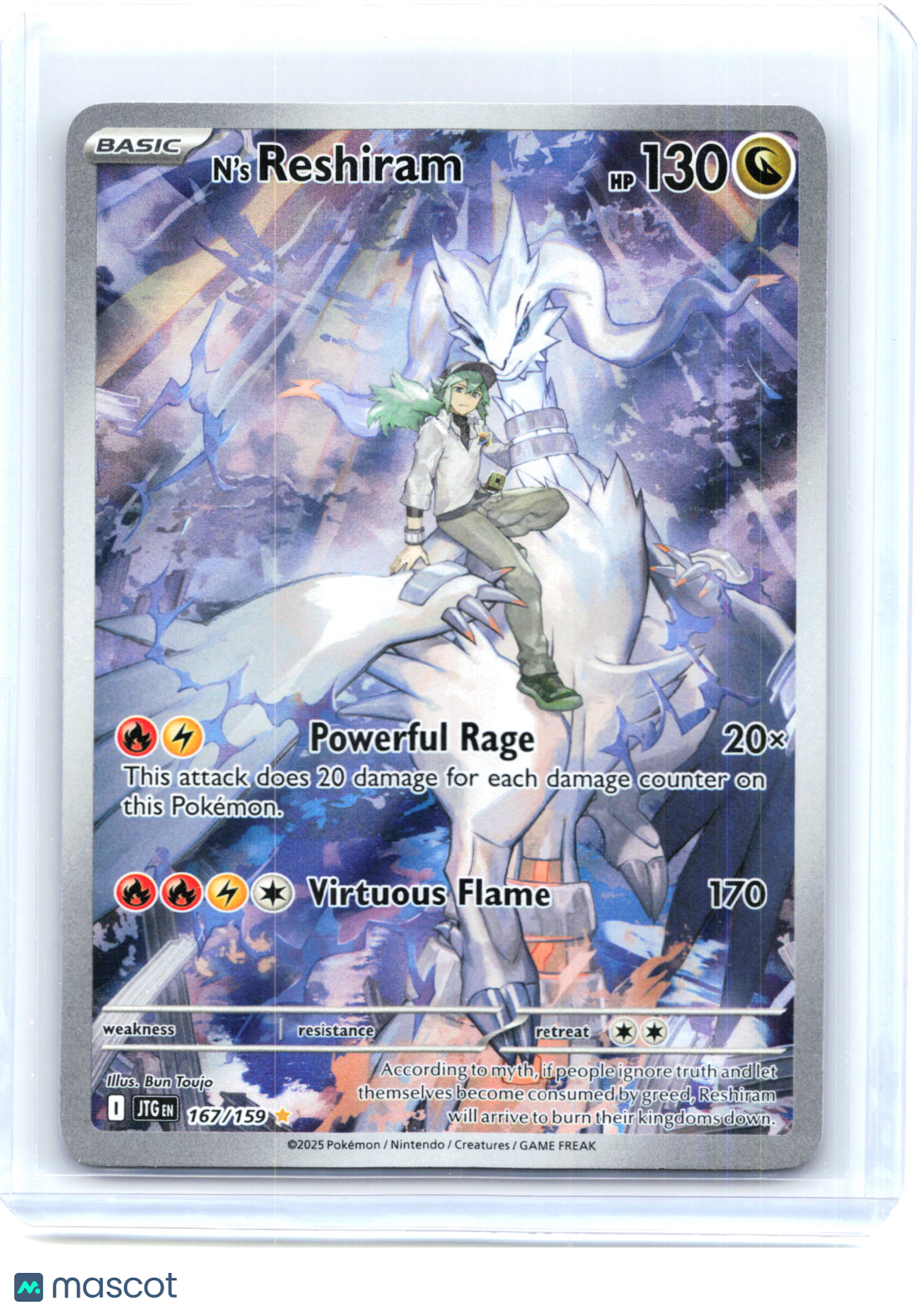 2025 Pokemon—N'S Reshiram #167 Journey Together—Illustration Rare Holo
