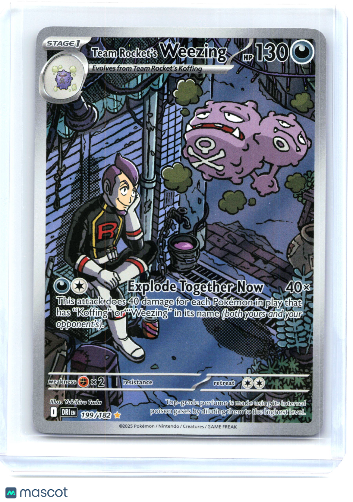 2025 Pokemon—Team Rocket's Weezing #199 Destined Rivals—Illustration Rare Holo