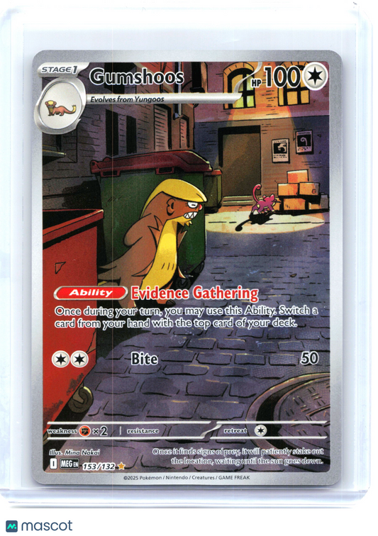 2025 Pokemon—Gumshoos #153 Mega Evolution—Illustration Rare Holo
