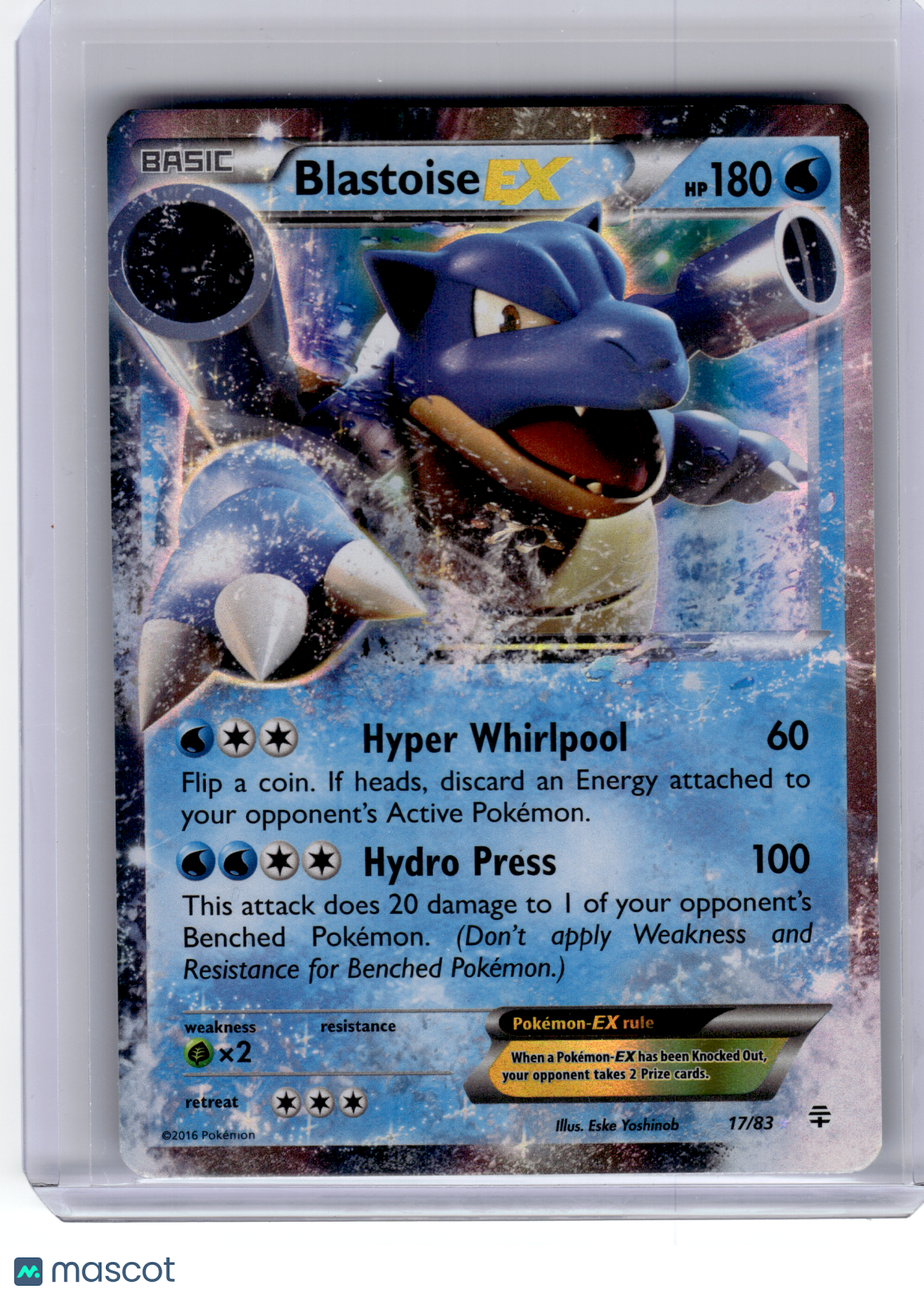 2016 Pokemon—Blastoise EX #17/83 Generations—Ultra Rare Holo [Heavily Played]