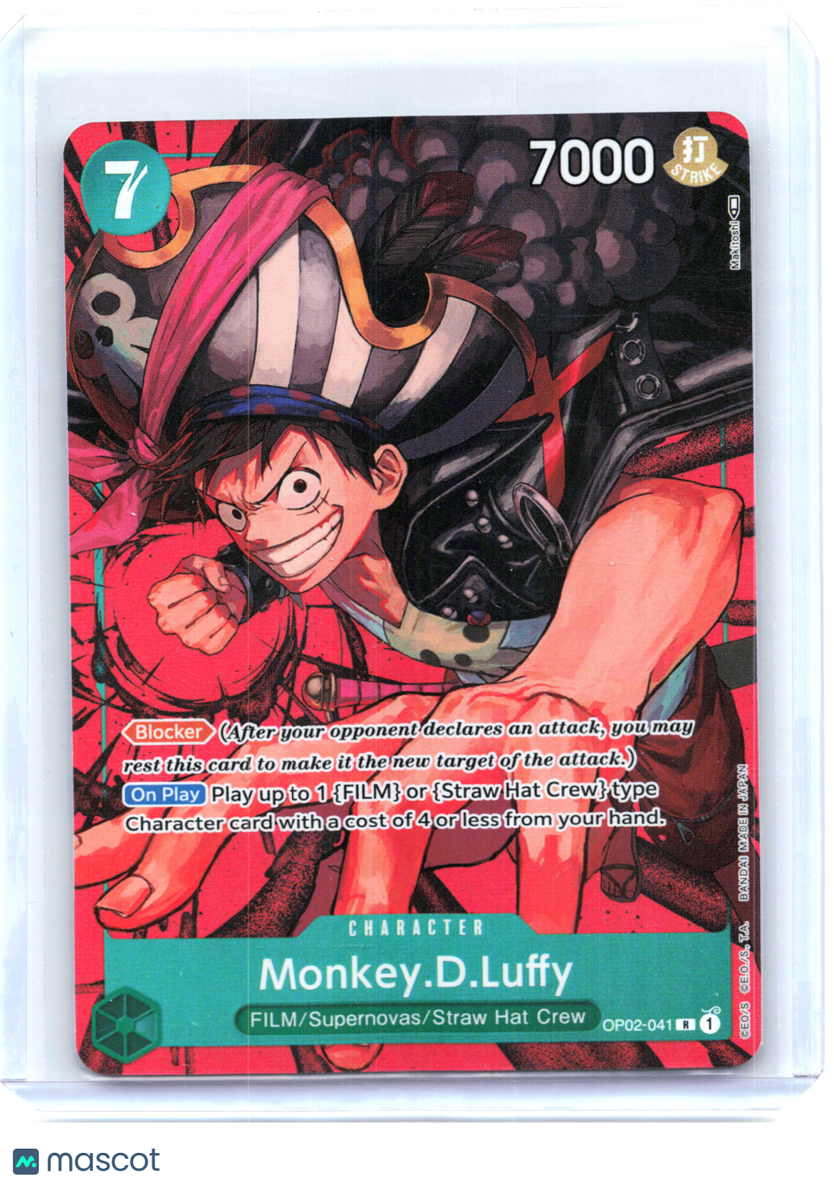 2022 One Piece TCG—Monkey.D.Luffy #OP02-041 Paramount War—Parallel Rare (AA)