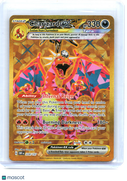 2023 Pokemon—Charizard EX #228 Obsidian Flames—Hyper Rare Holo [Lightly Played]