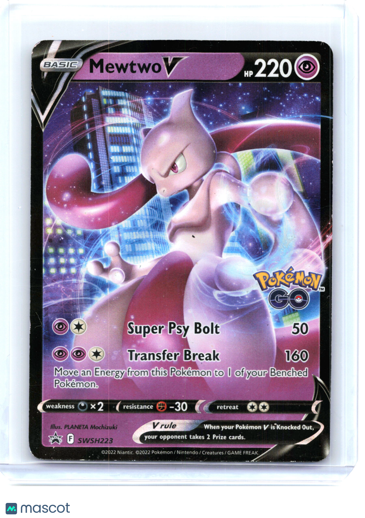 2022 Pokemon—Mewtwo V #SWSH223 Sword & Shield—Black Star Promo Holo [MP]