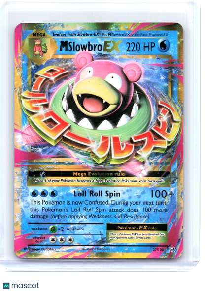 2016 Pokemon—M Slowbro EX #27 Evolutions—Ultra Rare Holo [Damaged]