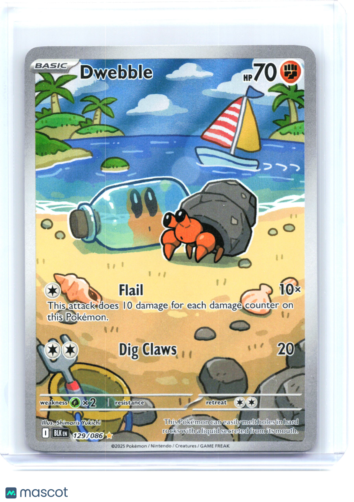 2025 Pokemon—Dwebble #129 Black Bolt—Illustration Rare Holo [Lightly Played]
