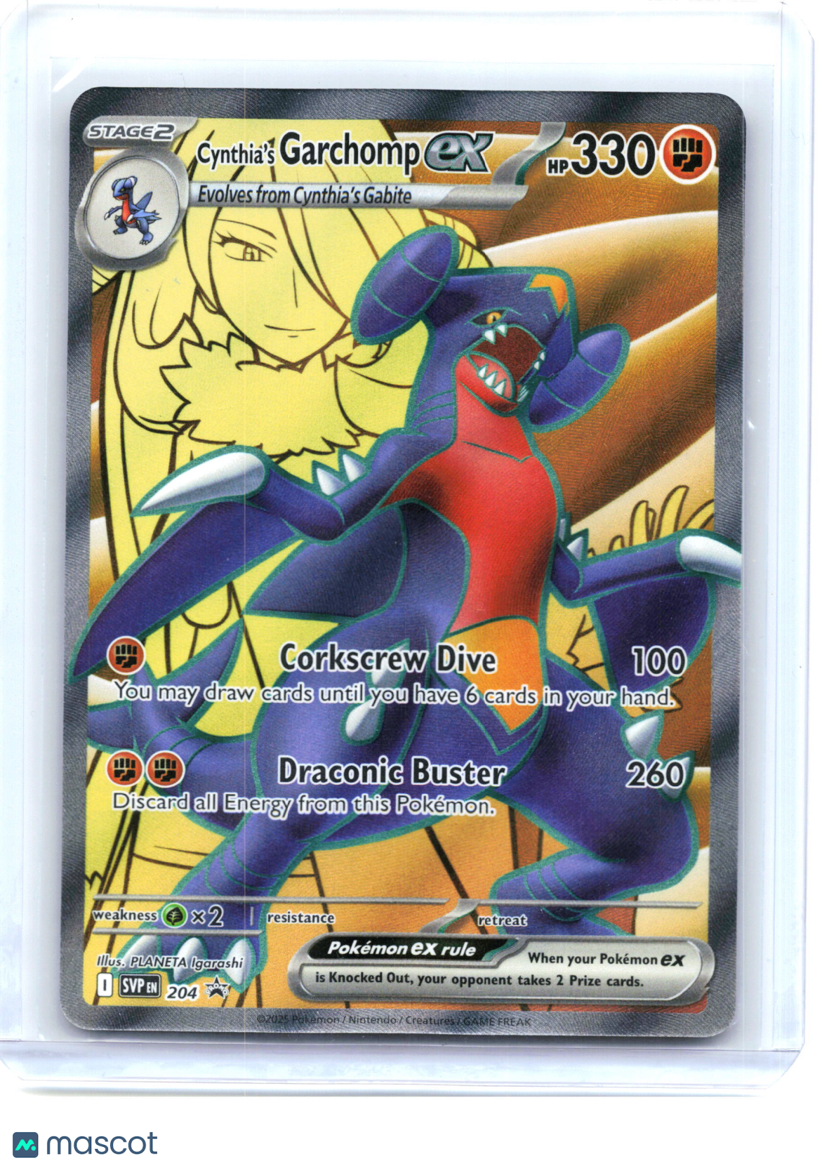 2025 Pokemon—Cynthia's Garchomp ex #204 Scarlet & Violet Promo—Black Star Promo