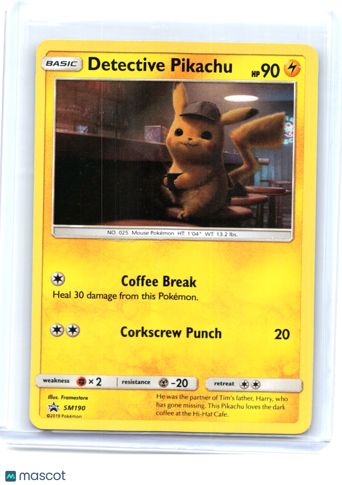2019 Pokemon—Detective Pikachu #SM190 SM Promos—Black Star Promo Holo
