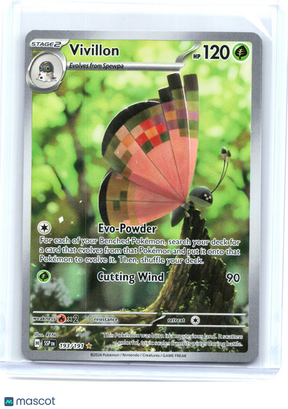 2024 Pokemon—Vivillon #193 Surging Sparks—Illustration Rare Holo