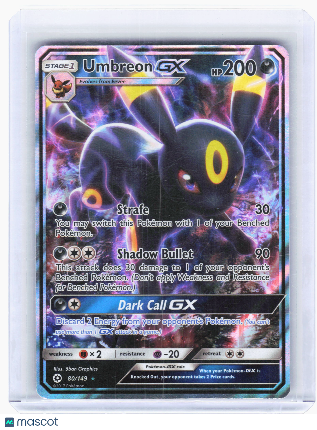 2017 Pokemon—Umbreon GX #80/149 SM Base Set—Ultra Rare Holo [Lightly Played]