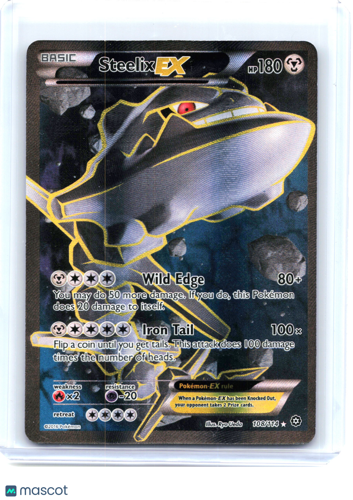 2016 Pokemon—Steelix EX #108 Steam Siege—Ultra Rare Holo