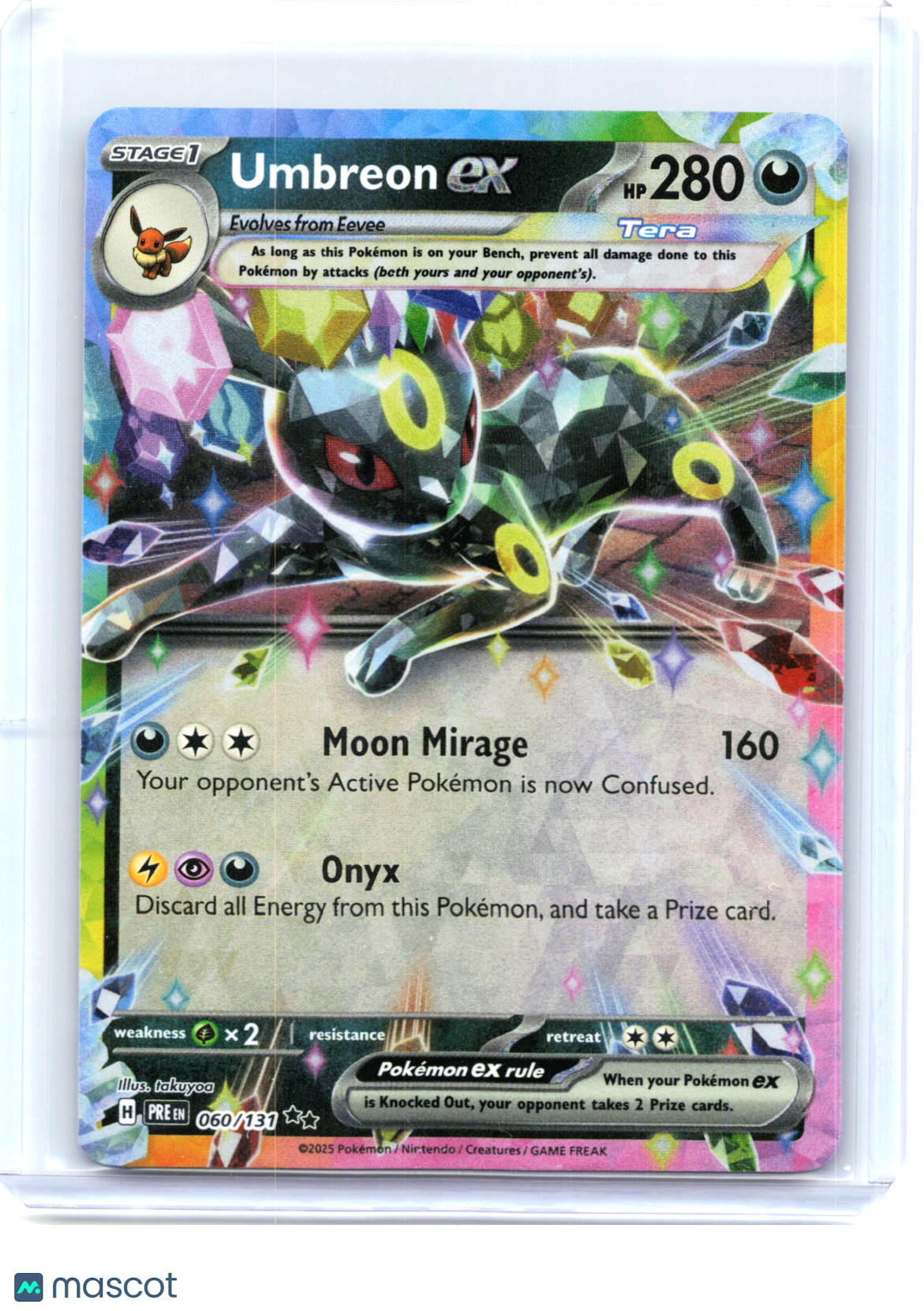 2025 Pokemon—Umbreon ex #60 Prismatic Evolutions—Double Rare Holo [LP]