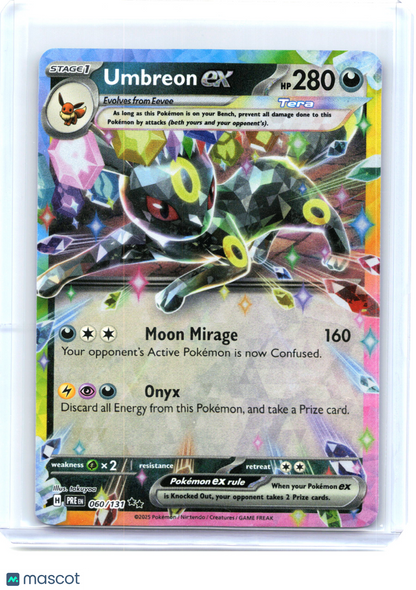 2025 Pokemon—Umbreon ex #60 Prismatic Evolutions—Double Rare Holo [LP]