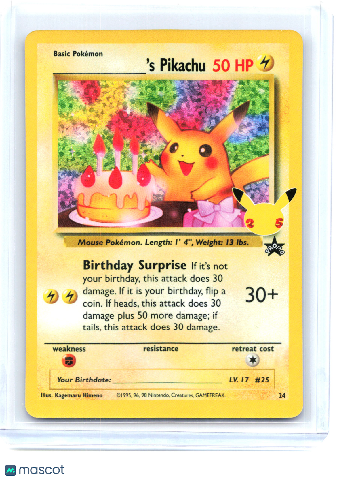 2021 Pokemon—_'s Pikachu #24 Celebrations: Classic Collection—Black Star Promo