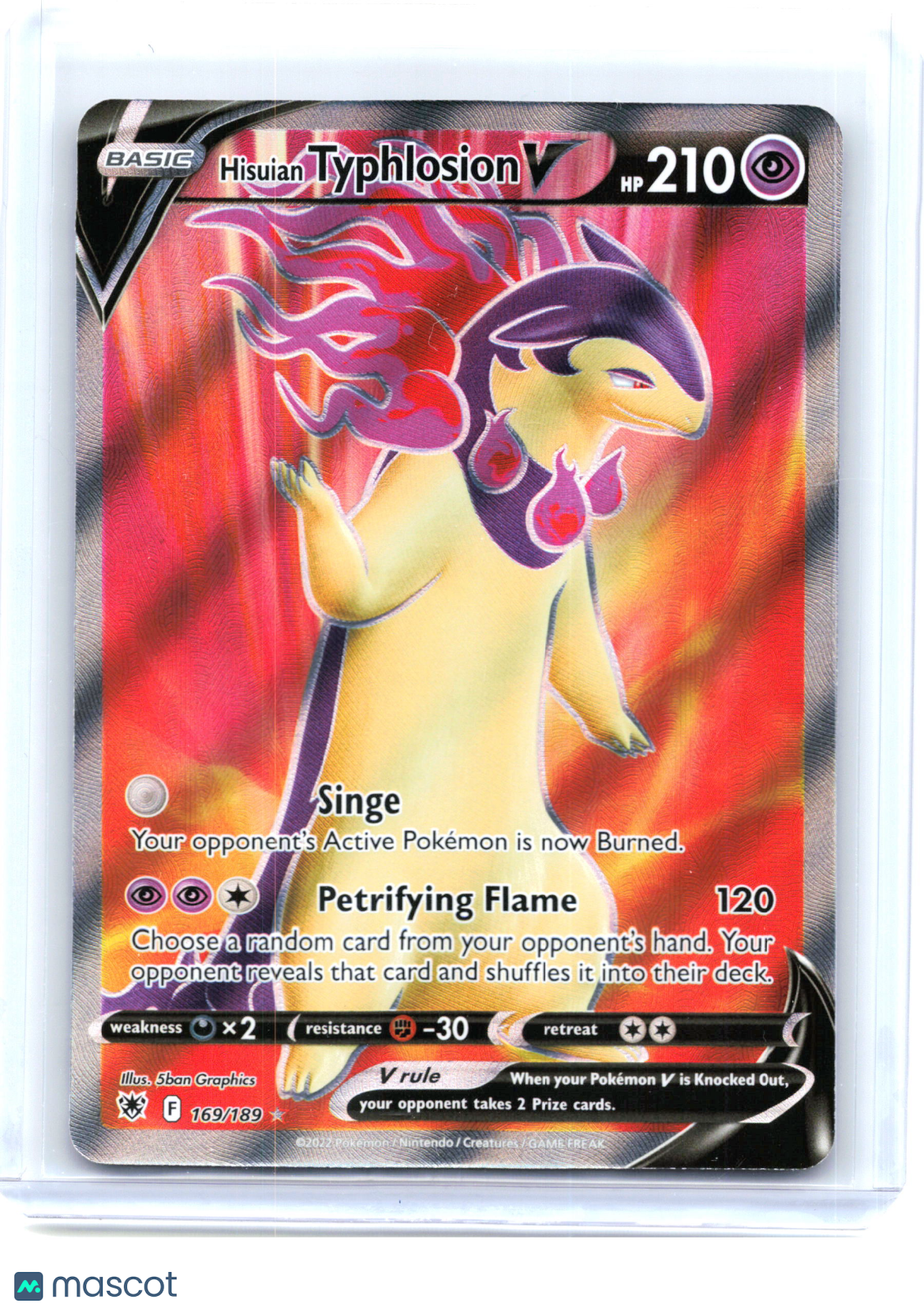2022 Pokemon—Hisuian Typhlosion V #169 Astral Radiance—Ultra Rare Holo [LP]