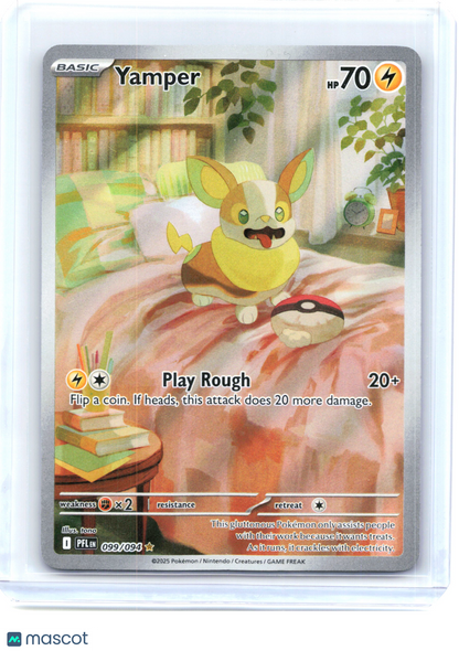 2025 Pokemon—Yamper #99 Phantasmal Flames—Illustration Rare Holo