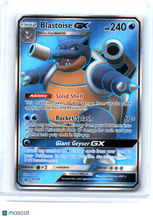 2019 Pokemon—Blastoise GX #SM189 SM Promos—Black Star Promo [Lightly Played]