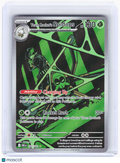 2025 Pokemon—Team Rocket's Spidops #187/182 Destined Rivals—IR Foil (LP)