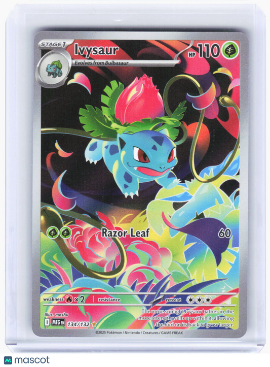 2025 Pokemon—Ivysaur #134/132 Mega Evolution—Illustration Rare Foil