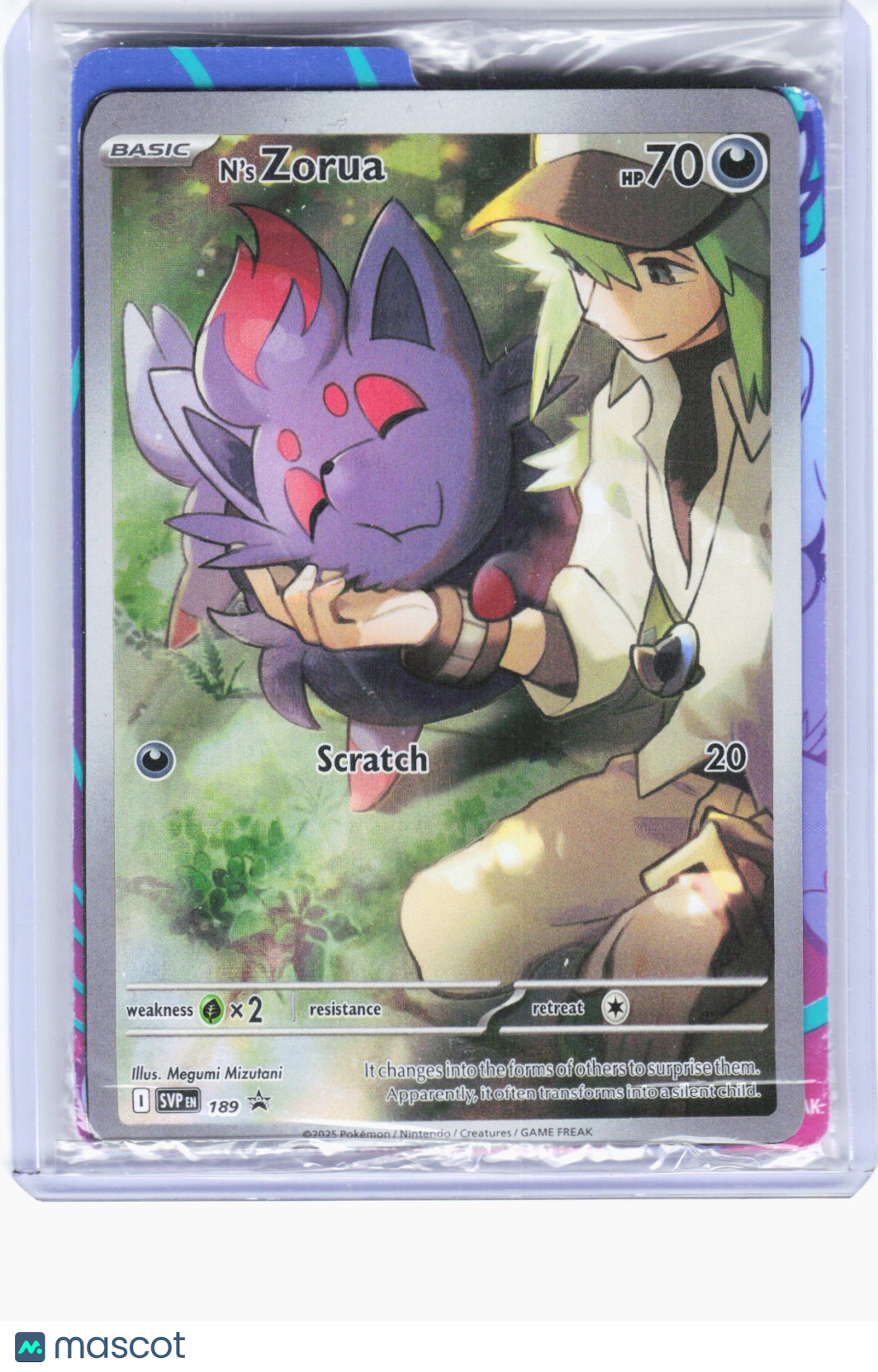 2025 Pokemon—N'S Zorua #SVP EN 189 Scarlet & Violet Promo Card—BSP Foil (Sealed)
