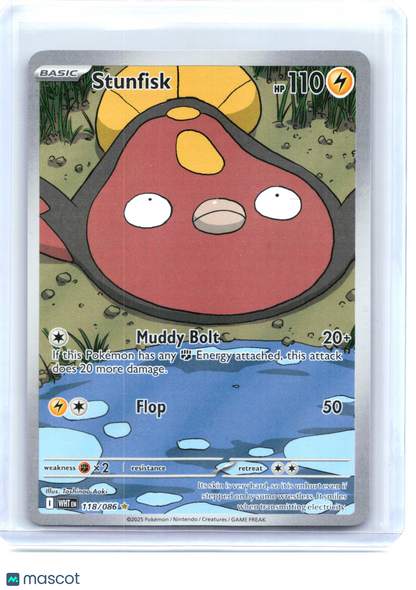 2025 Pokemon—Stunfisk #118 White Flare—Illustration Rare Holo