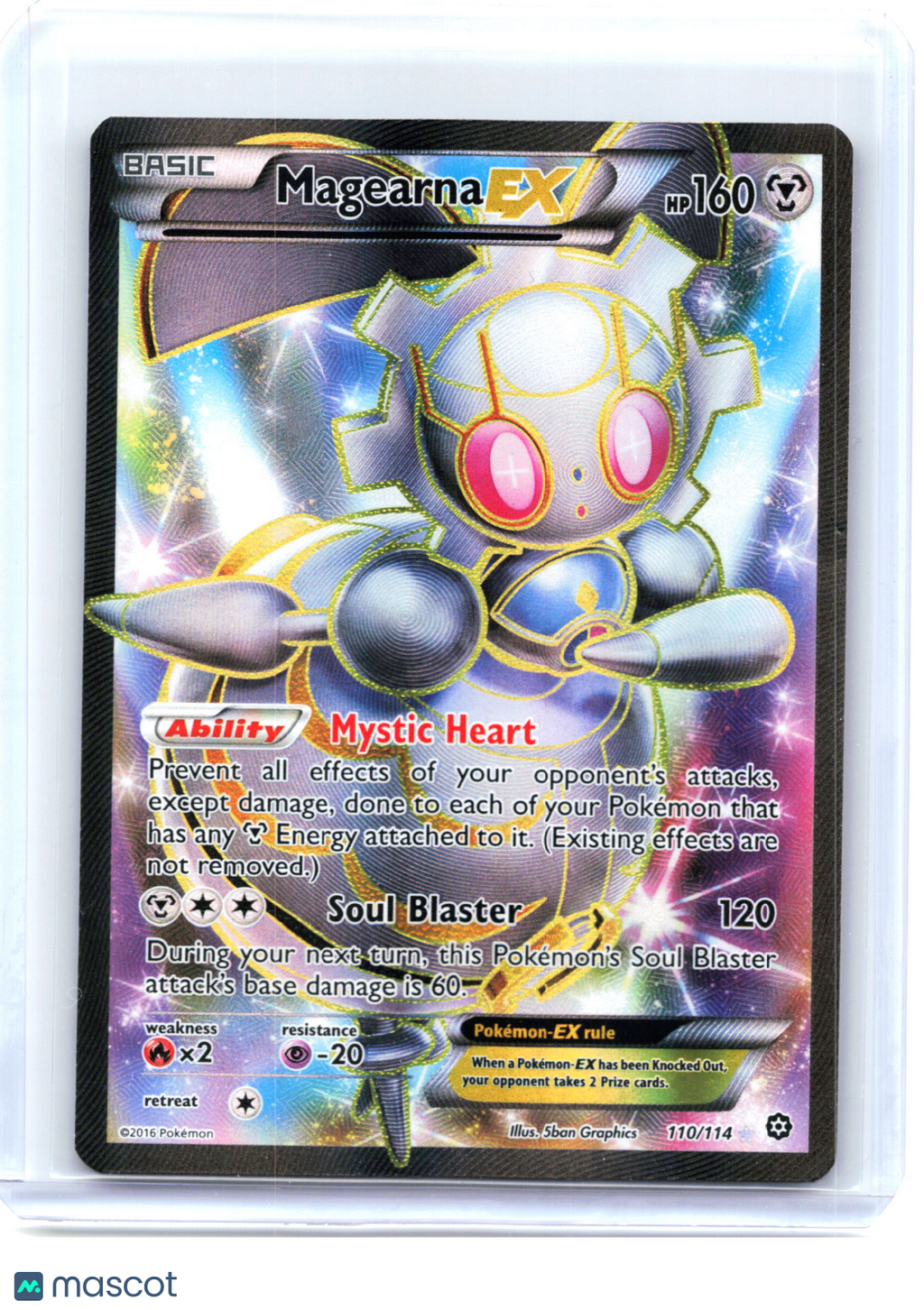 2016 Pokemon—Magearna EX #110 Steam Siege—Ultra Rare Holo [Damaged]