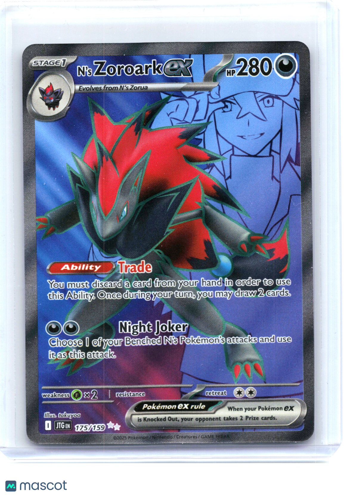 2025 Pokemon—N'S Zoroark ex #175 Journey Together—Ultra Rare Holo