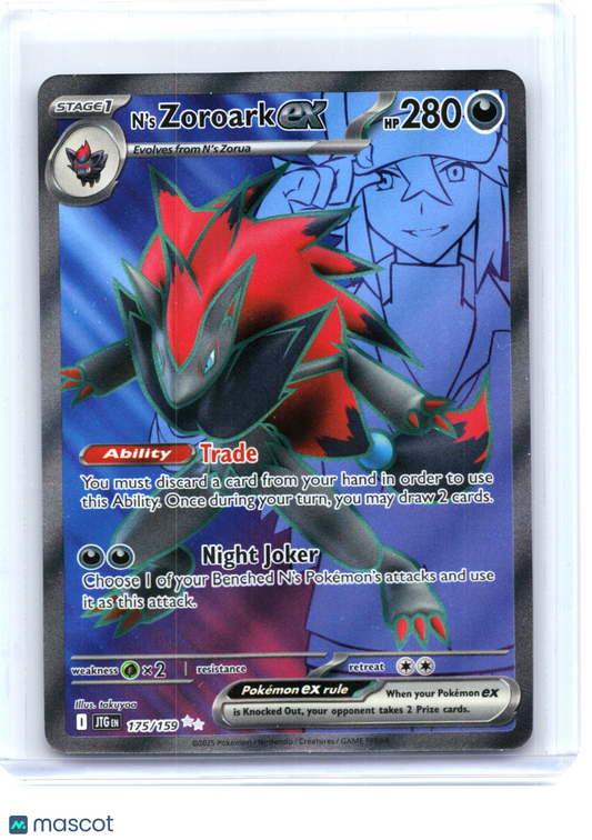 2025 Pokemon—N'S Zoroark ex #175 Journey Together—Ultra Rare Holo