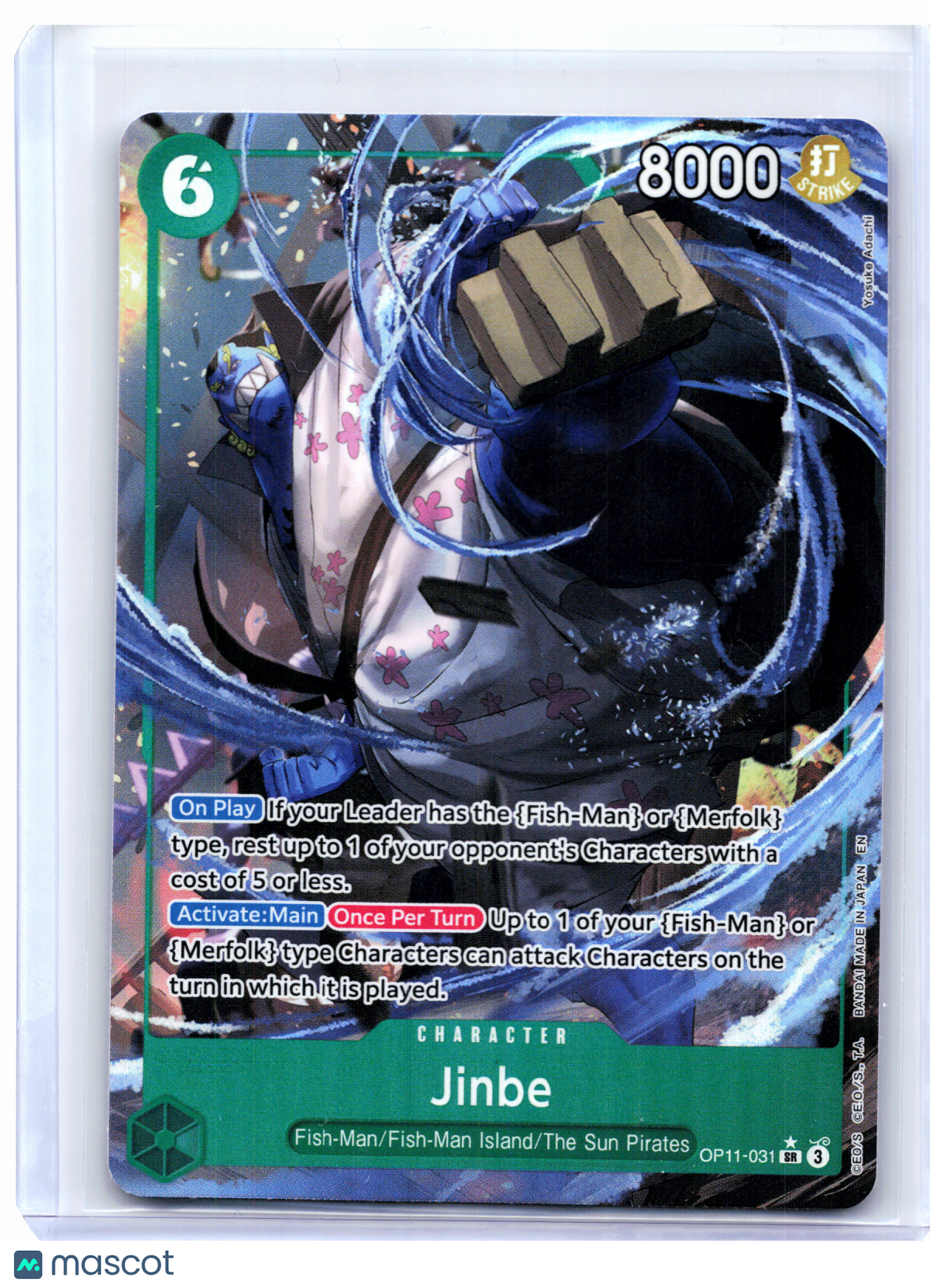 2025 One Piece—Jinbe (Alt Art) #OP11-031 A Fist of Divine Speed—Super Rare Foil