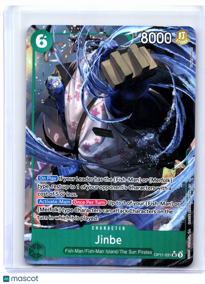 2025 One Piece—Jinbe (Alt Art) #OP11-031 A Fist of Divine Speed—Super Rare Foil