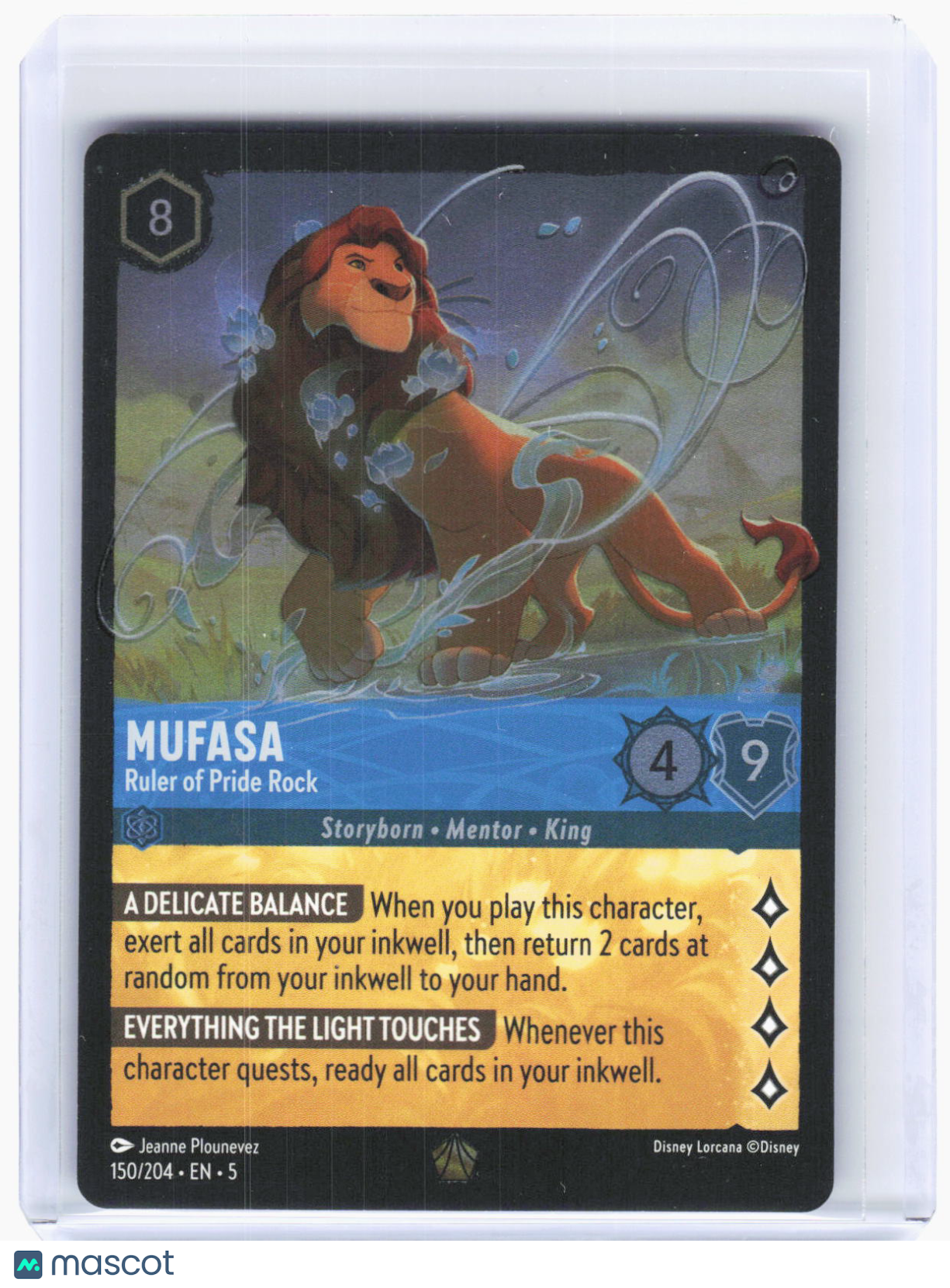 2024 Lorcana—Mufasa - Ruler of Pride Rock #150/204 Shimmering Skies—LGND Foil