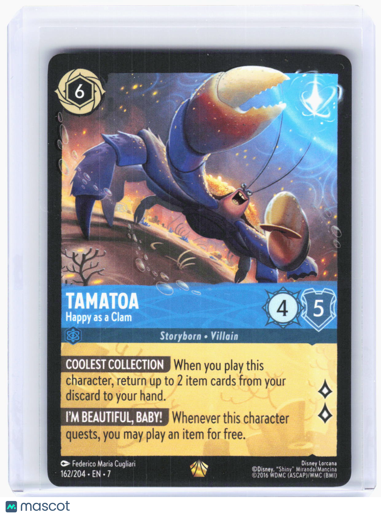 2024 Lorcana—Tamatoa #162/204 Archazia's Island—Legendary Non-Foil