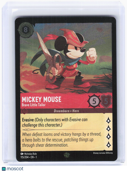 2023 Disney Lorcana—Mickey Mouse #115/204 The First Chapter—Legendary Foil