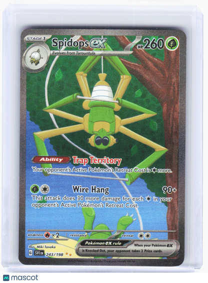2023 Pokemon—Spidops ex #243/198 Scarlet & Violet Base Set—SIR Holo
